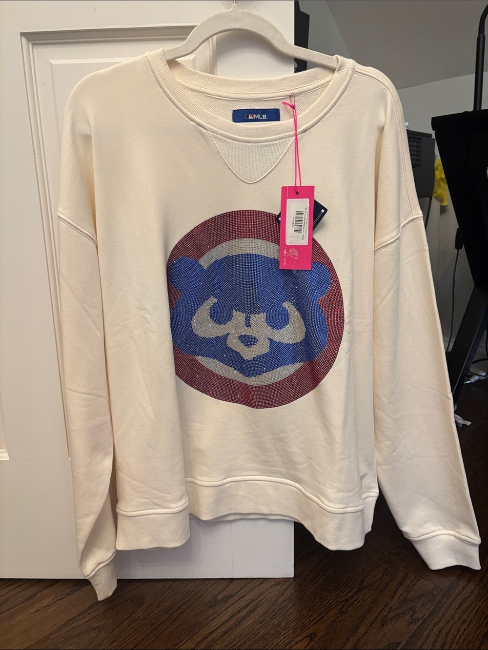 MLB Super Cute Crewneck with Cubs rhinestone graphic